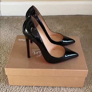 Christian Louboutin Pigalle 120 Black Patent Pumps